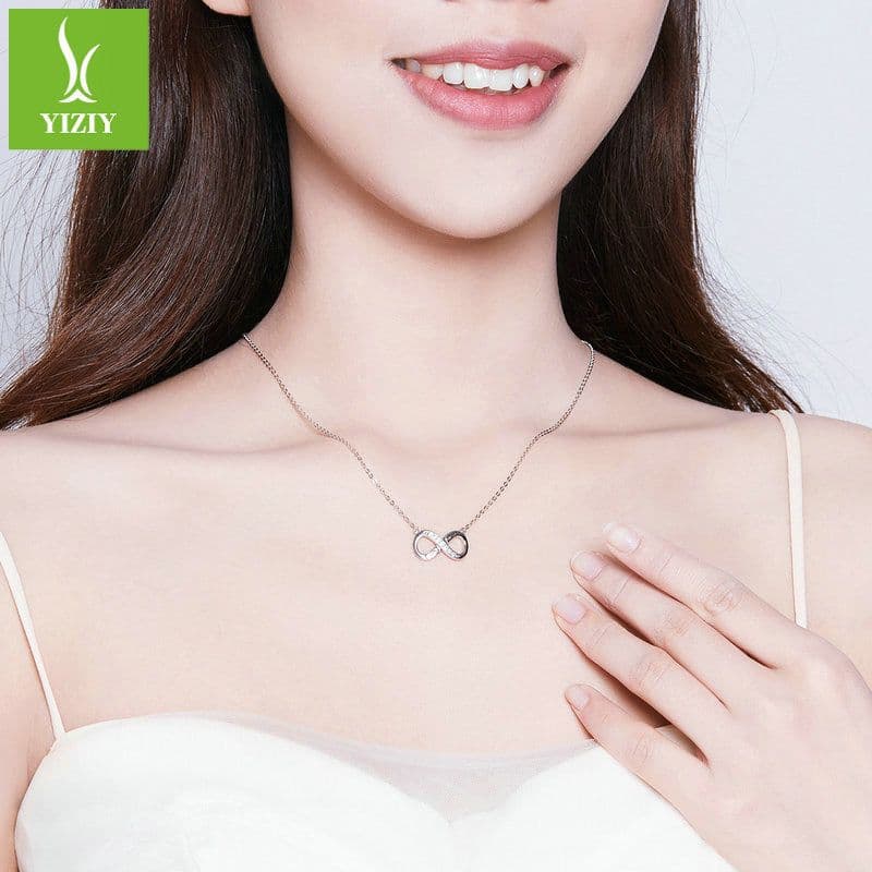 image-925 Sterling Silver Heart Pendant Necklace Women's Korean Style