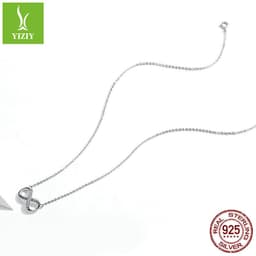 image-925 Sterling Silver Heart Pendant Necklace Women's Korean Style