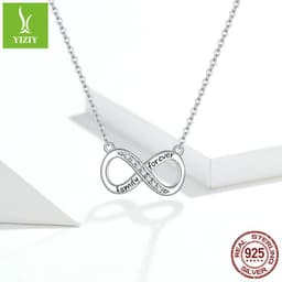 image-925 Sterling Silver Heart Pendant Necklace Women's Korean Style