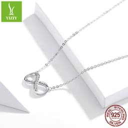 image-925 Sterling Silver Heart Pendant Necklace Women's Korean Style
