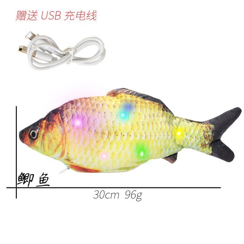 image-Electric Cat Toy Fish USB Rechargeable Plush Interactive Pet Toy