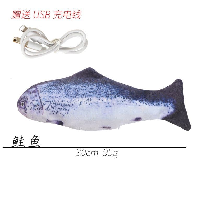 image-Electric Cat Toy Fish USB Rechargeable Plush Interactive Pet Toy