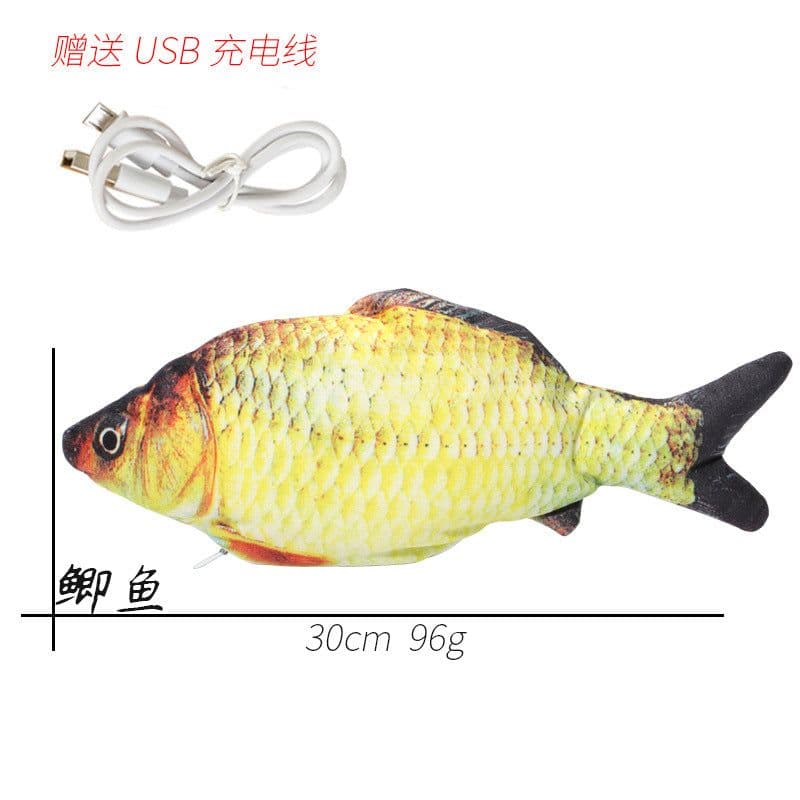 image-Electric Cat Toy Fish USB Rechargeable Plush Interactive Pet Toy