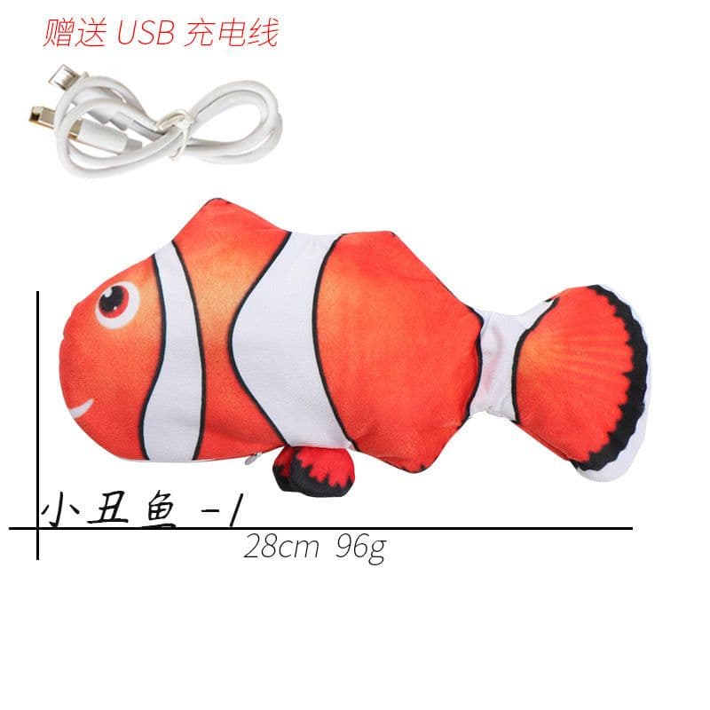 image-Electric Cat Toy Fish USB Rechargeable Plush Interactive Pet Toy