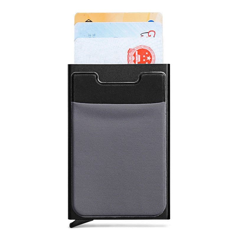 image-Aluminum Alloy RFID Blocking Card Holder with Auto Pop-Up