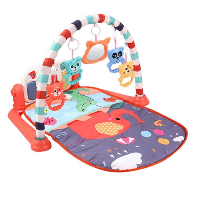 image-Baby Play Mat Gym with Piano, Music, Lights & Rattles