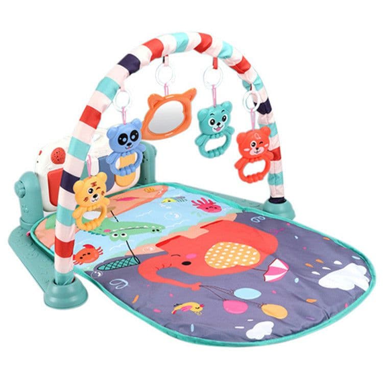 image-Baby Play Mat Gym with Piano, Music, Lights & Rattles