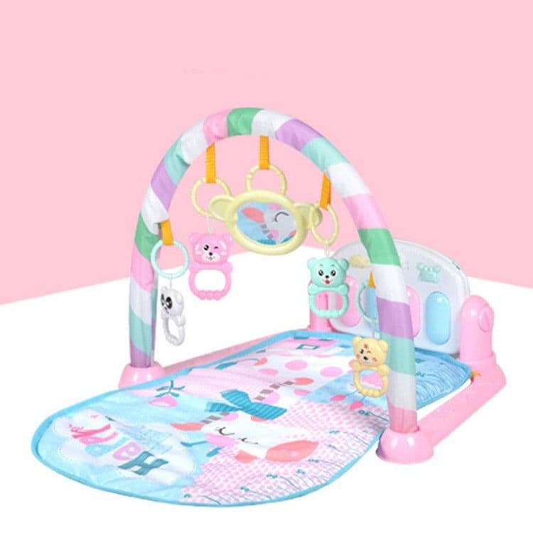 image-Baby Play Mat Gym with Piano, Music, Lights & Rattles