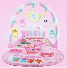 image-Baby Play Mat Gym with Piano, Music, Lights & Rattles