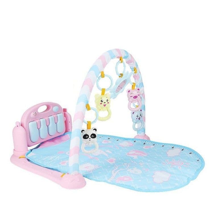 image-Baby Play Mat Gym with Piano, Music, Lights & Rattles