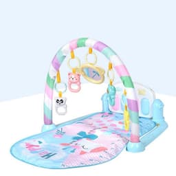 image-Baby Play Mat Gym with Piano, Music, Lights & Rattles