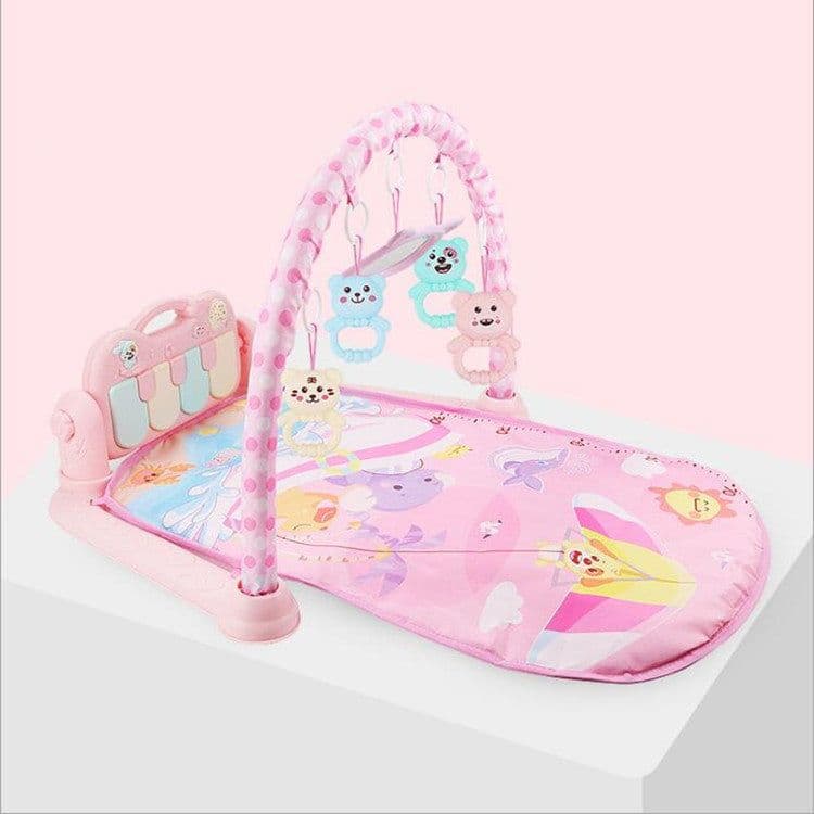 image-Baby Play Mat Gym with Piano, Music, Lights & Rattles