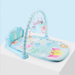 image-Baby Play Mat Gym with Piano, Music, Lights & Rattles