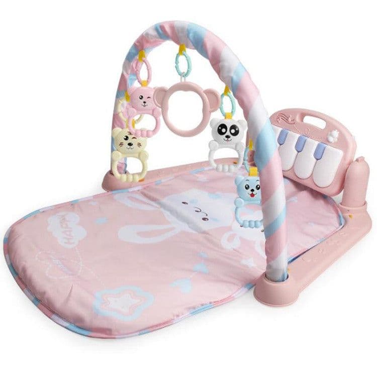 image-Baby Play Mat Gym with Piano, Music, Lights & Rattles
