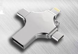 image-USB Flash Drive 4-in-1 OTG 32GB USB-A/Lightning/Type-C/Micro-USB