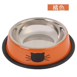 image-Stainless Steel Pet Bowl Round Cat Dog Food Bowl Green