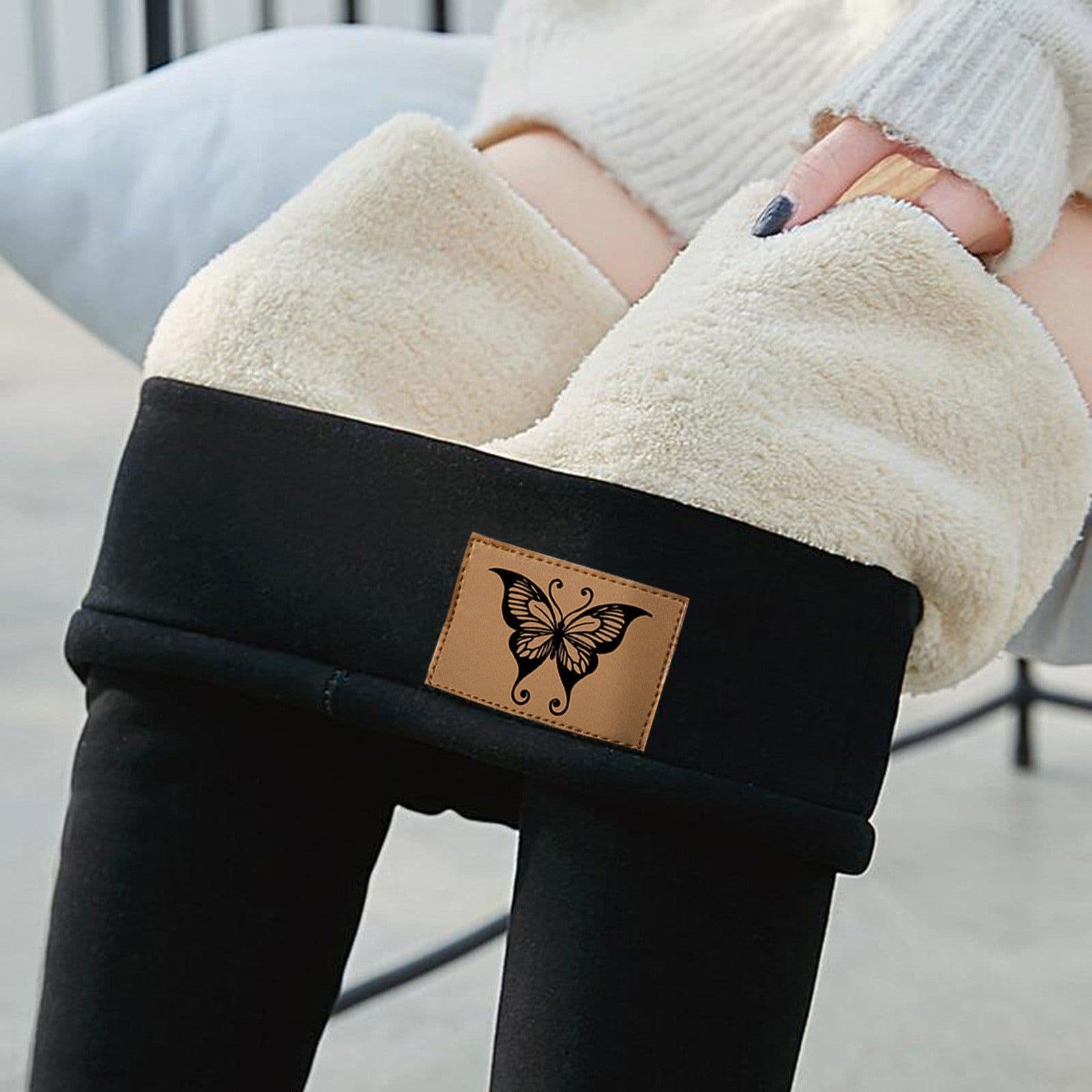 image-Women's High Waist Fleece Lined Leggings Winter Warm Pants