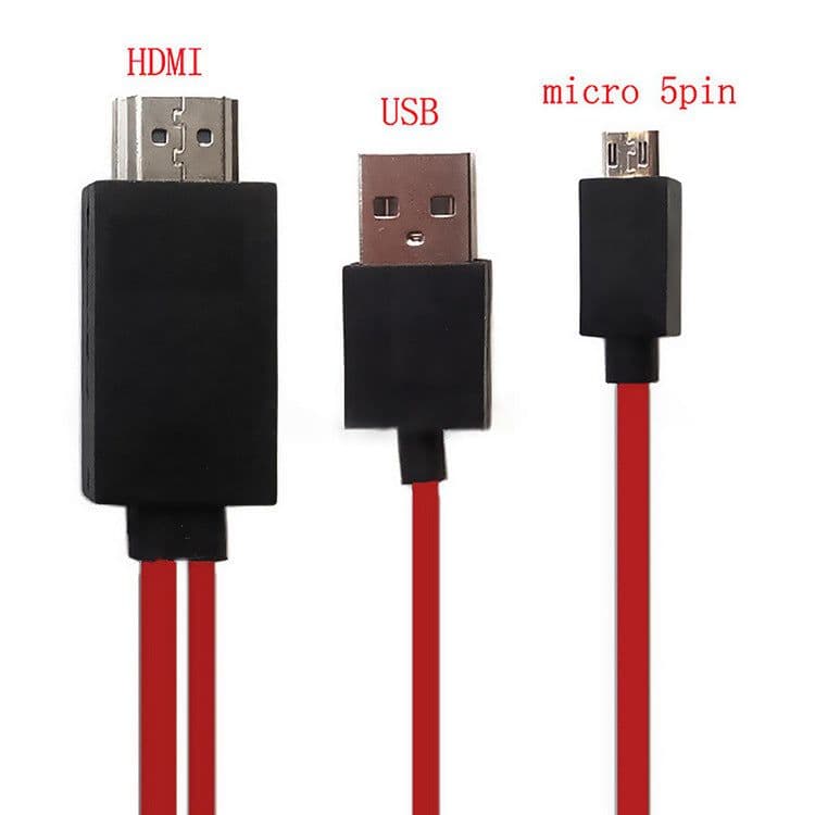 image-Micro USB 5-Pin to HDMI Cable 2M for Android Phones
