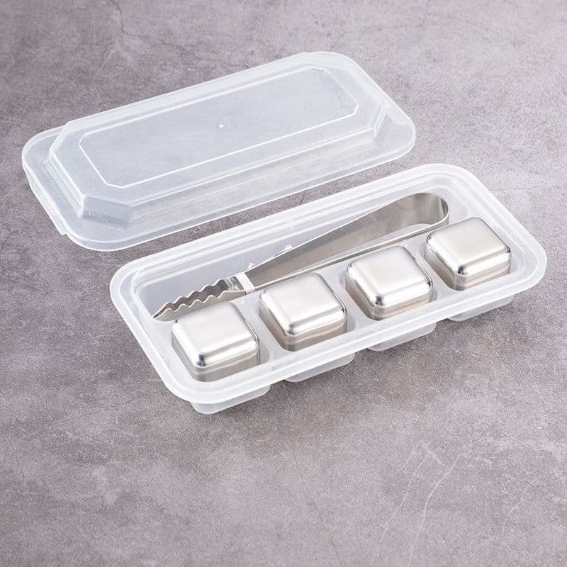 image-304 Stainless Steel Ice Cubes Set with Clip for Whiskey