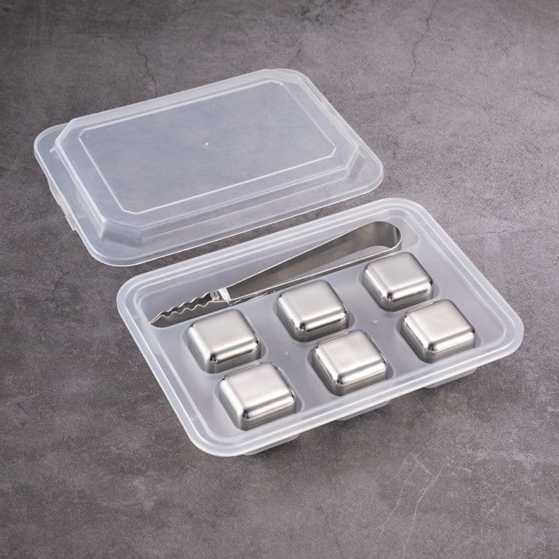 image-304 Stainless Steel Ice Cubes Set with Clip for Whiskey
