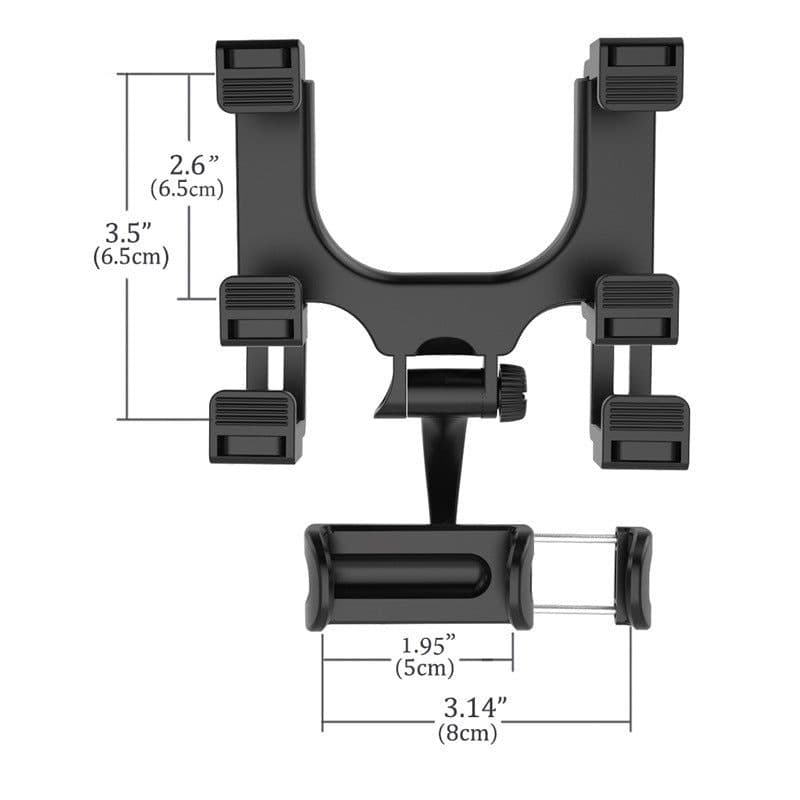 image-Car Rearview Mirror Phone Holder Universal Mount Bracket