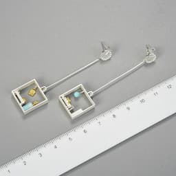 image-S925 Sterling Silver Lazy Cat Tianhe Stone Earrings Women