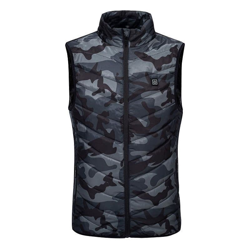 image-Heated Vest Men USB Charging 9-Zone Smart Heating Winter Jacket