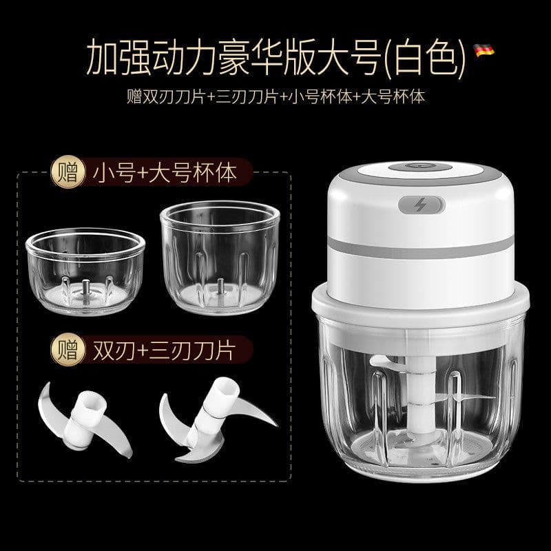 image-Electric Garlic Masher Rechargeable Mini Food Chopper 300ml Green