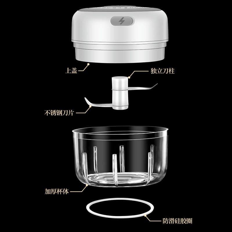 image-Electric Garlic Masher Rechargeable Mini Food Chopper 300ml Green