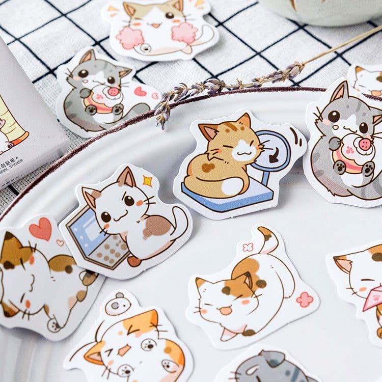 image-Sugar Poem Cat Stickers DIY Decorative Sealing Stickers for Album