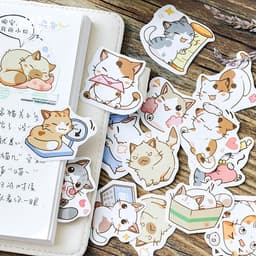 image-Sugar Poem Cat Stickers DIY Decorative Sealing Stickers for Album
