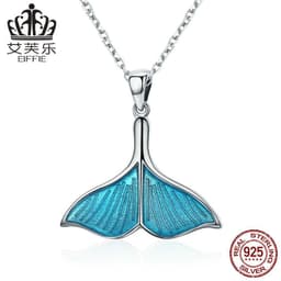 image-Evelyn S925 Sterling Silver Whale Tail Earrings Necklace Set