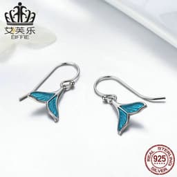 image-Evelyn S925 Sterling Silver Whale Tail Earrings Necklace Set