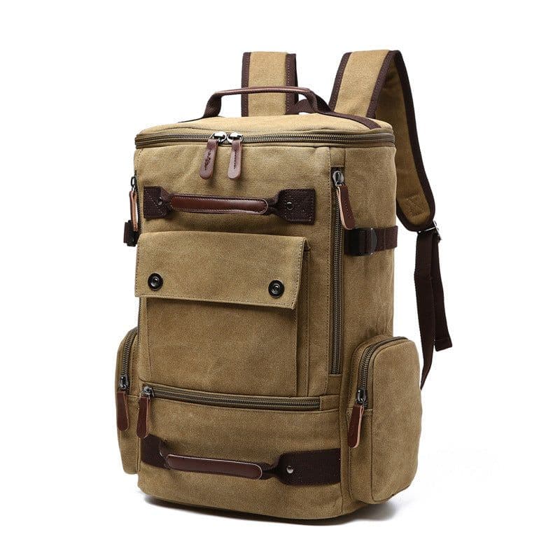 image-Canvas Backpack Large Capacity 20-35L Computer Bag Travel Rucksack