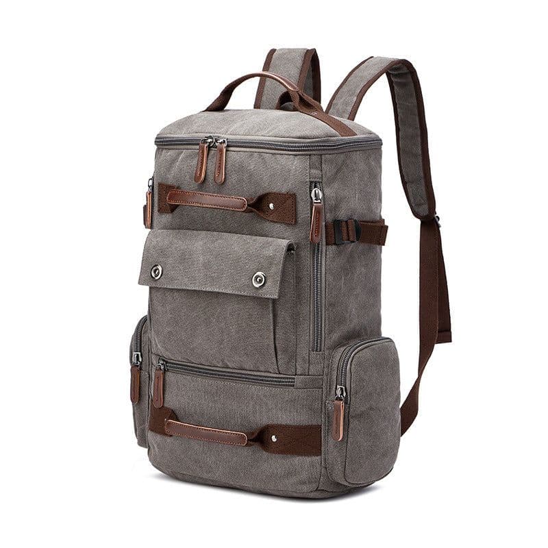 image-Canvas Backpack Large Capacity 20-35L Computer Bag Travel Rucksack