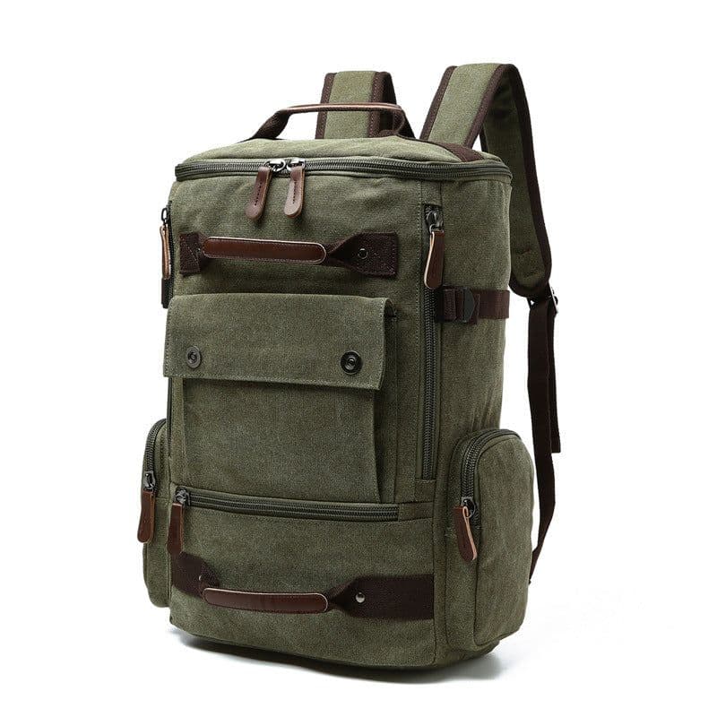 image-Canvas Backpack Large Capacity 20-35L Computer Bag Travel Rucksack