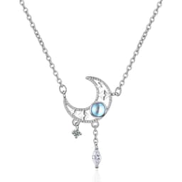 image-Moon Pendant Necklace Copper Chain Korean Style Geometric Design