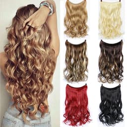 image-Seamless Wig Hair Extension Piece - Straight & Curly Styles