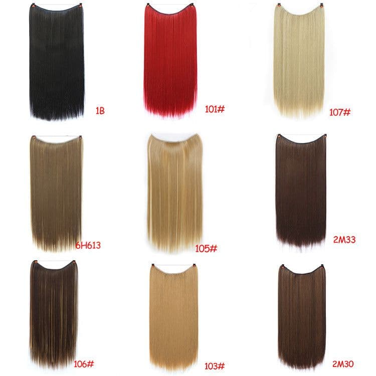image-Seamless Wig Hair Extension Piece - Straight & Curly Styles