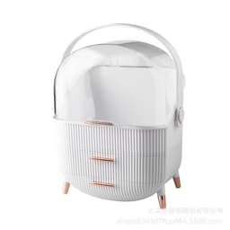 image-Proud Cosmetics Storage Box with Lid 35L Desktop Organizer White