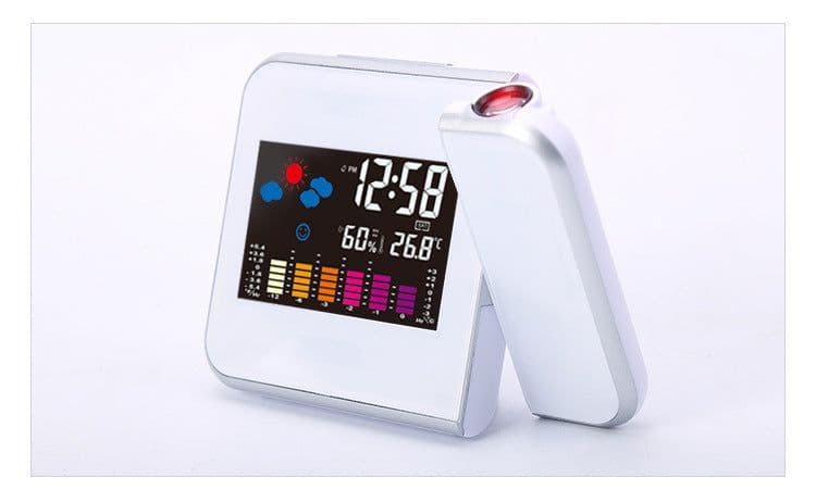 image-YC-8190 LED Digital Alarm Clock with Weather Forecast Projection