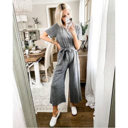 image-Women's Pink Cropped Straight Leg Pants Cotton Blend Casual