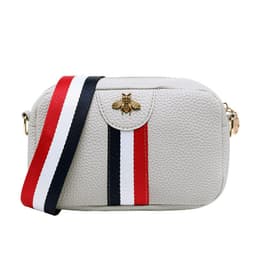 image-Women's PU Small Square Crossbody Bag with Phone Pocket Pink
