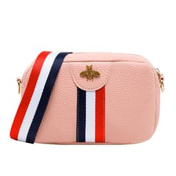 image-Women's PU Small Square Crossbody Bag with Phone Pocket Pink