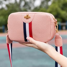 image-Women's PU Small Square Crossbody Bag with Phone Pocket Pink