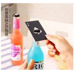 image-Stainless Steel Playing Card Spades A Bottle Opener