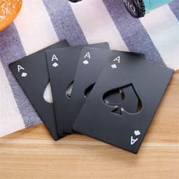 image-Stainless Steel Playing Card Spades A Bottle Opener