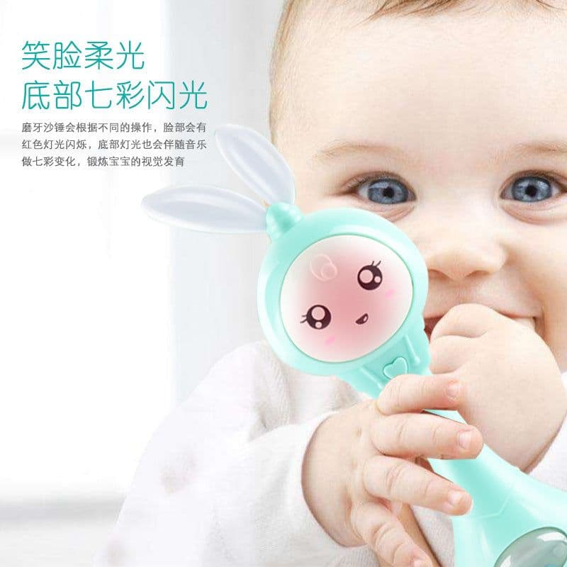 image-Little Bear Baby Rattle Teether Music Rhythm Stick Toy 0-2 Years