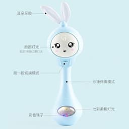 image-Little Bear Baby Rattle Teether Music Rhythm Stick Toy 0-2 Years