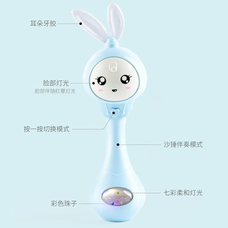 image-Little Bear Baby Rattle Teether Music Rhythm Stick Toy 0-2 Years